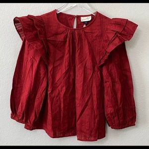 Universal Thread Red Ruffle Blouse
